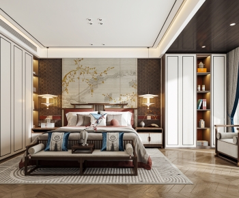 New Chinese Style Bedroom-ID:200378949