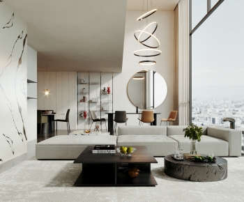 Modern Wabi-sabi Style A Living Room-ID:834708934
