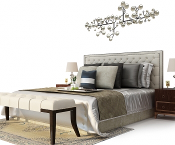 Simple European Style Double Bed-ID:587959054