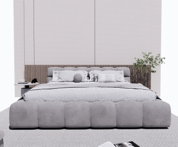 Modern Double Bed-ID:880245923