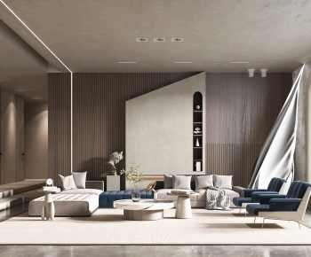 Modern Wabi-sabi Style A Living Room-ID:180891041