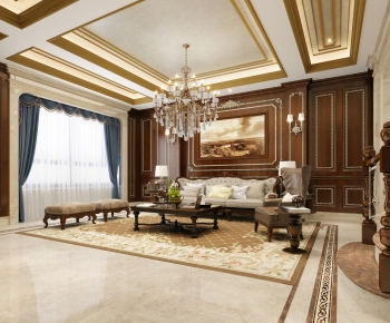 European Style Classical Style A Living Room-ID:387001054