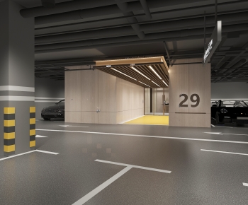 Modern Underground Parking Lot-ID:618196013