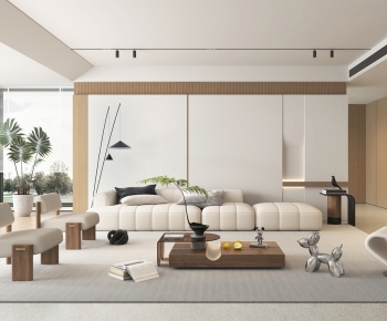 Modern Wabi-sabi Style A Living Room-ID:697206973