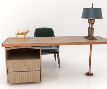 Modern Computer Desk And Chair-ID:605798011