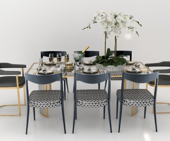 Southeast Asian Style Dining Table And Chairs-ID:658288965