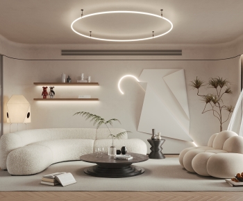 Modern Wabi-sabi Style A Living Room-ID:230357894