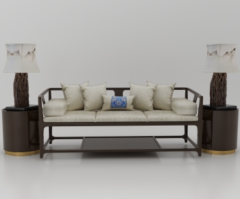 New Chinese Style Three-seat Sofa-ID:693559899