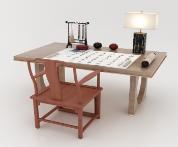 New Chinese Style Computer Desk And Chair-ID:158953917