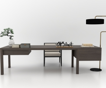 Modern Computer Desk And Chair-ID:350334885