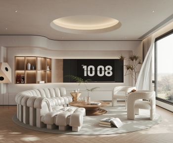 Modern Wabi-sabi Style A Living Room-ID:177229887