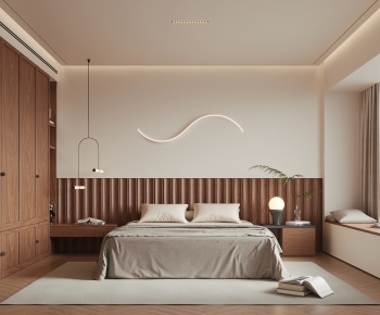 Wabi-sabi Style Bedroom-ID:981441979