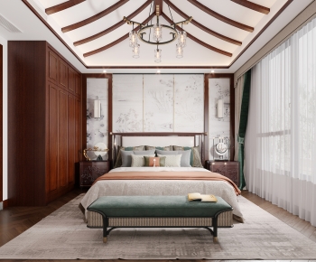 New Chinese Style Bedroom-ID:953357932