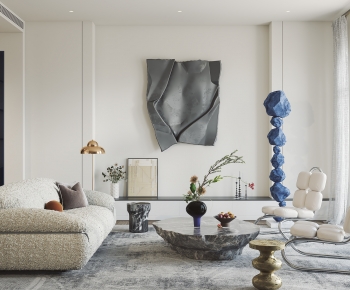 Modern Wabi-sabi Style A Living Room-ID:685958976