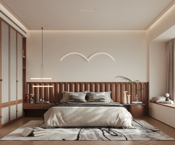 Wabi-sabi Style Bedroom-ID:855428934