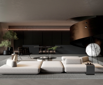 Modern Wabi-sabi Style A Living Room-ID:948448904