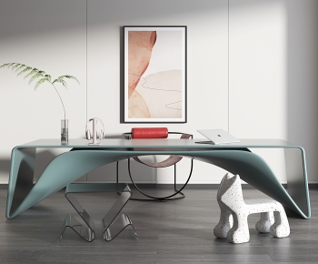 Modern Computer Desk And Chair-ID:665591968
