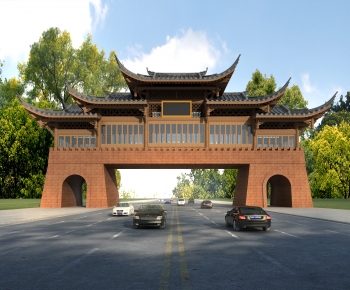 Chinese Style Ancient Architectural Buildings-ID:229579931