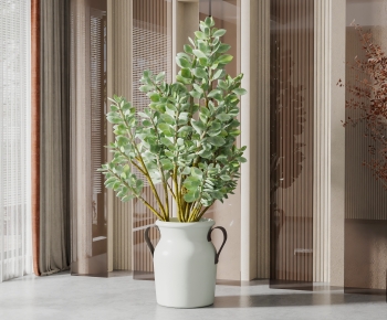 Wabi-sabi Style Potted Green Plant-ID:139062882