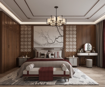 New Chinese Style Bedroom-ID:507478003