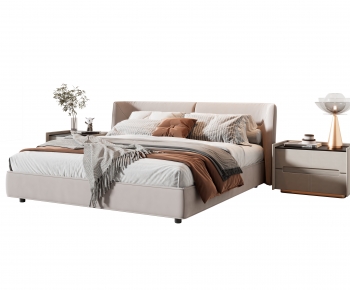 Modern Double Bed-ID:364784003