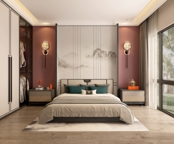 New Chinese Style Bedroom-ID:389430053