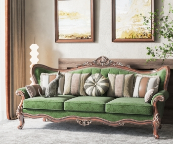 American Style Three-seat Sofa-ID:884562026