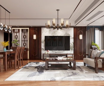 New Chinese Style A Living Room-ID:406158929