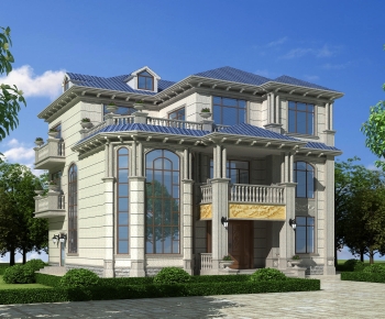 Simple European Style Villa Appearance-ID:883538967