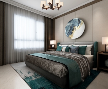 New Chinese Style Bedroom-ID:763710989