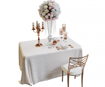 French Style Dining Table And Chairs-ID:609889984