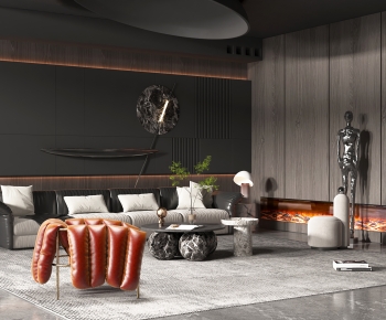 Modern A Living Room-ID:498625999