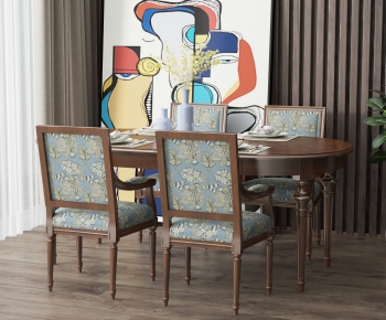 American Style Dining Table And Chairs-ID:417773965