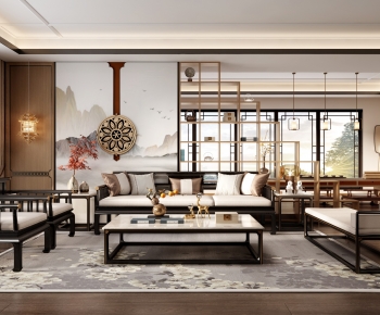 New Chinese Style A Living Room-ID:612221005