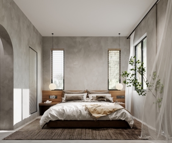 Wabi-sabi Style Bedroom-ID:378668073