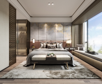 New Chinese Style Bedroom-ID:308260924