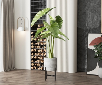 Modern Potted Green Plant-ID:451901913