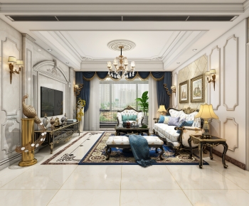 European Style Classical Style A Living Room-ID:425460109