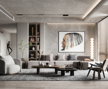 Modern Wabi-sabi Style A Living Room-ID:483083013