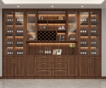 Modern New Chinese Style Wine Cabinet-ID:754659228