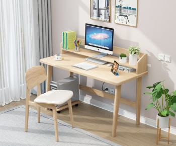 Modern Nordic Style Computer Desk And Chair-ID:616860446