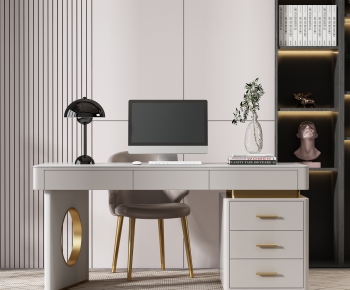 Modern Computer Desk And Chair-ID:770889042