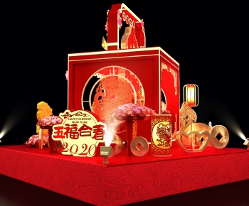 新中式新年春节美陈-ID:112337115