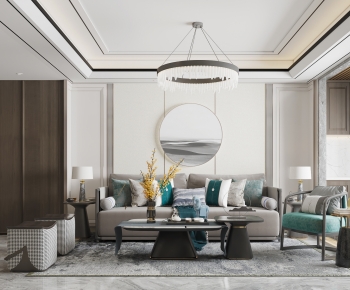 New Chinese Style A Living Room-ID:931539062