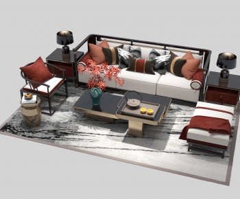 New Chinese Style Sofa Combination-ID:933191065
