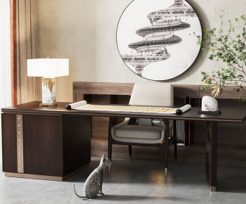 New Chinese Style Computer Desk And Chair-ID:377283109