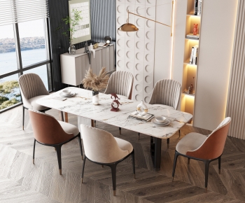 Modern Dining Table And Chairs-ID:730516914