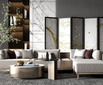 New Chinese Style Sofa Combination-ID:672884942