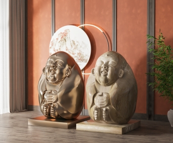 新中式佛像雕塑摆件-ID:720102075