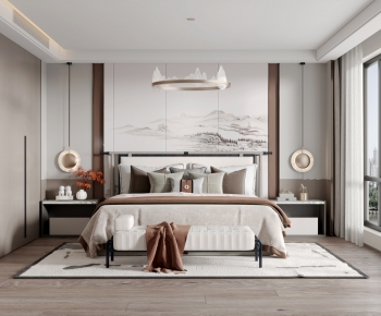 New Chinese Style Bedroom-ID:940090896